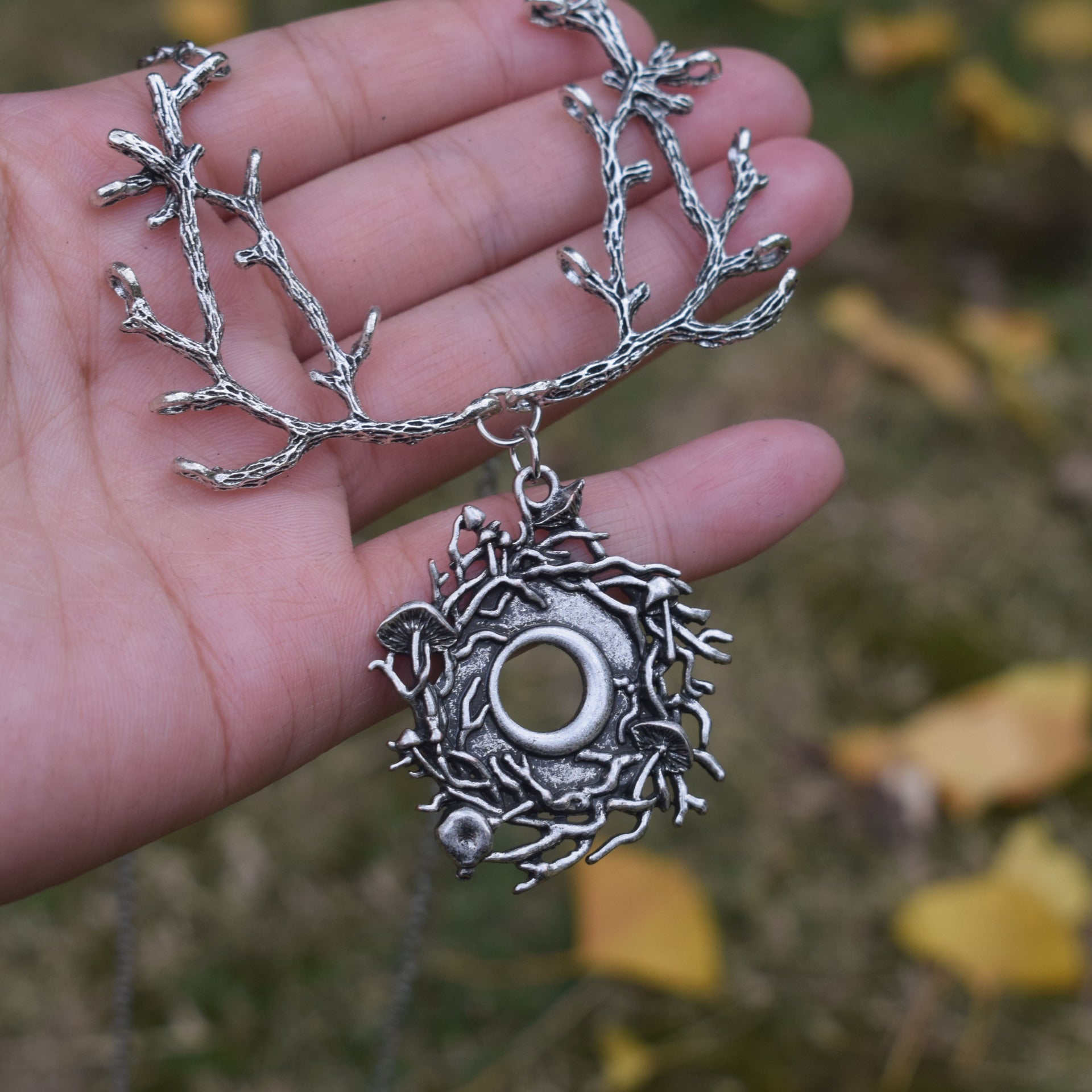 Wholesale  witch forest branches flowers moon mushroom necklace earrings accessories